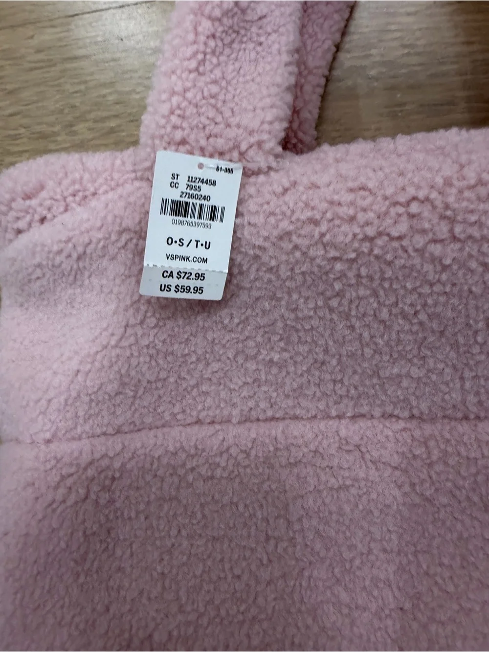 Pink Plush Tote Bag - Light Pink